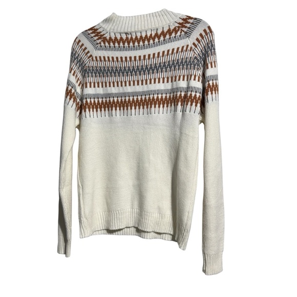 Pink Martini Cowl Neck Sweater Cream Brown and Grey Size Large - Picture 3 of 15